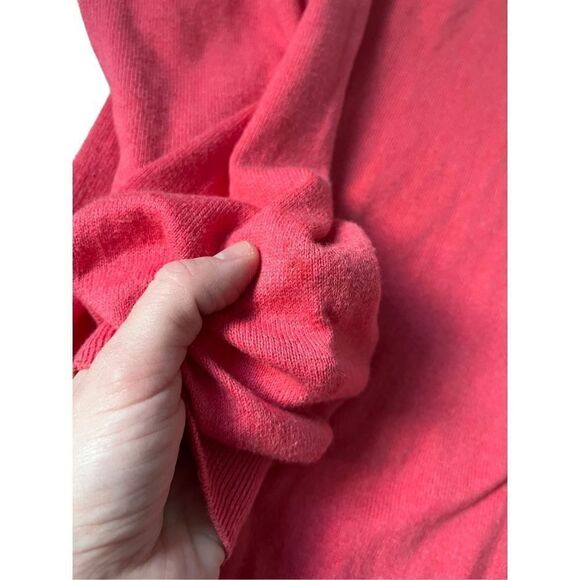 Peter Millar Coral Red V-neck Pullover size L Cotton Cashmere Blend - Picture 4 of 9